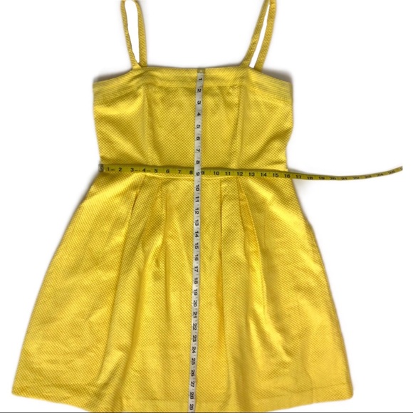 LOFT | Pleated Yellow Honeycomb Textured Sundress - Picture 7 of 8